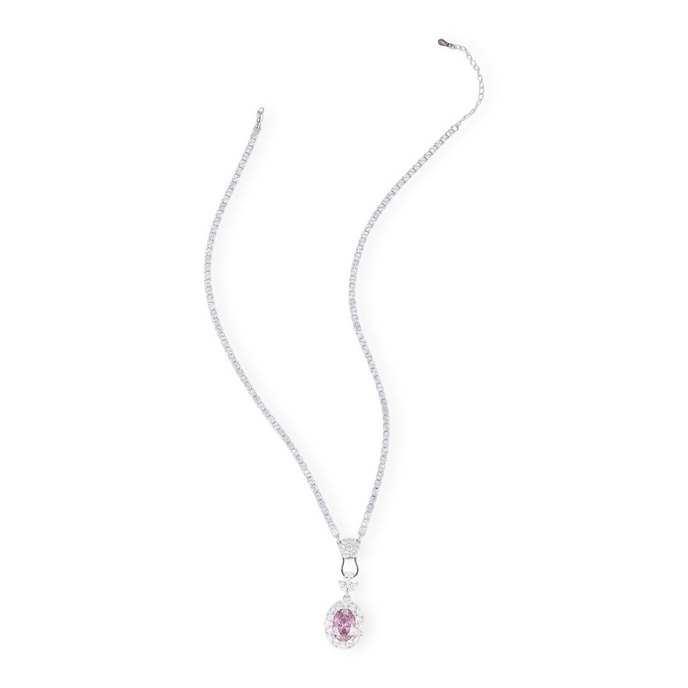 Odwina Pink Oval Necklace