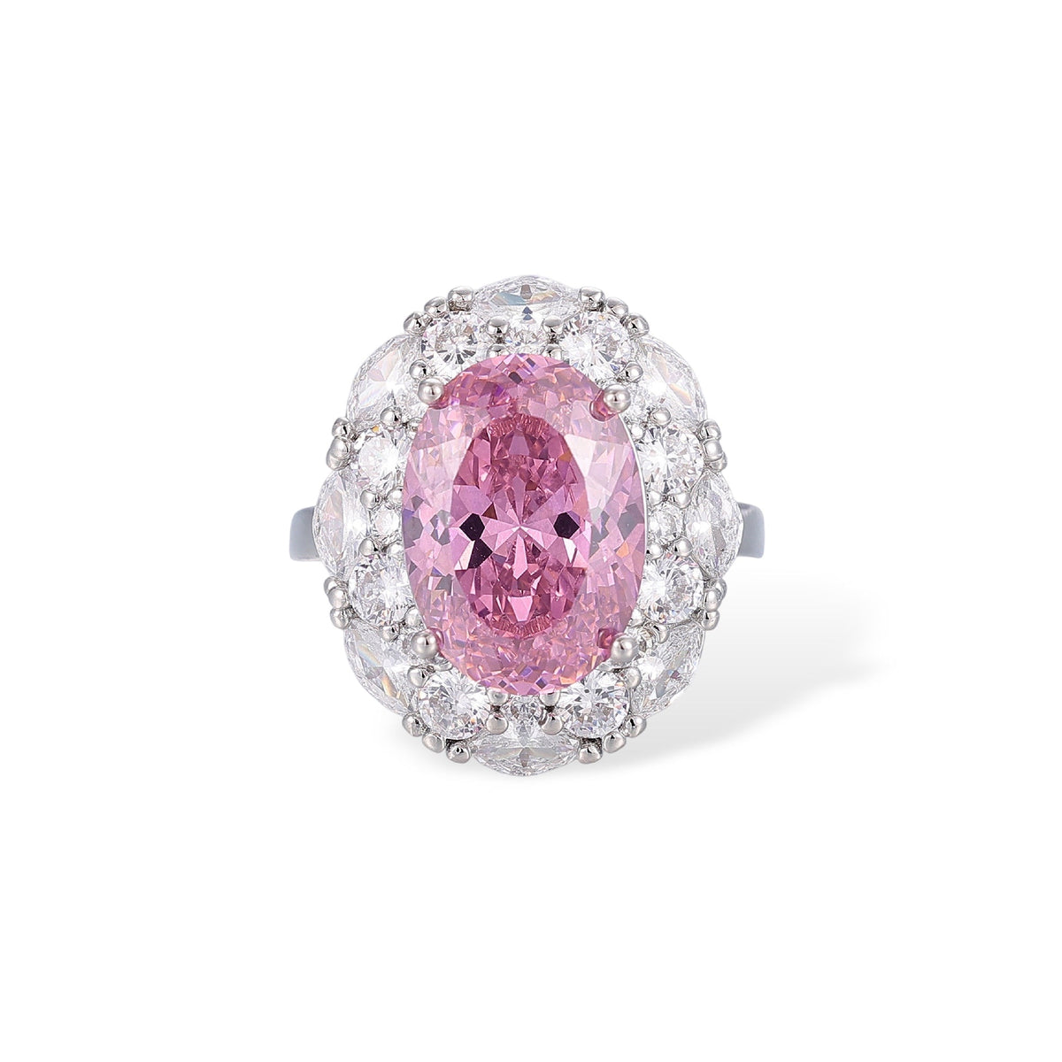 Odwina Pink Oval Open Ring