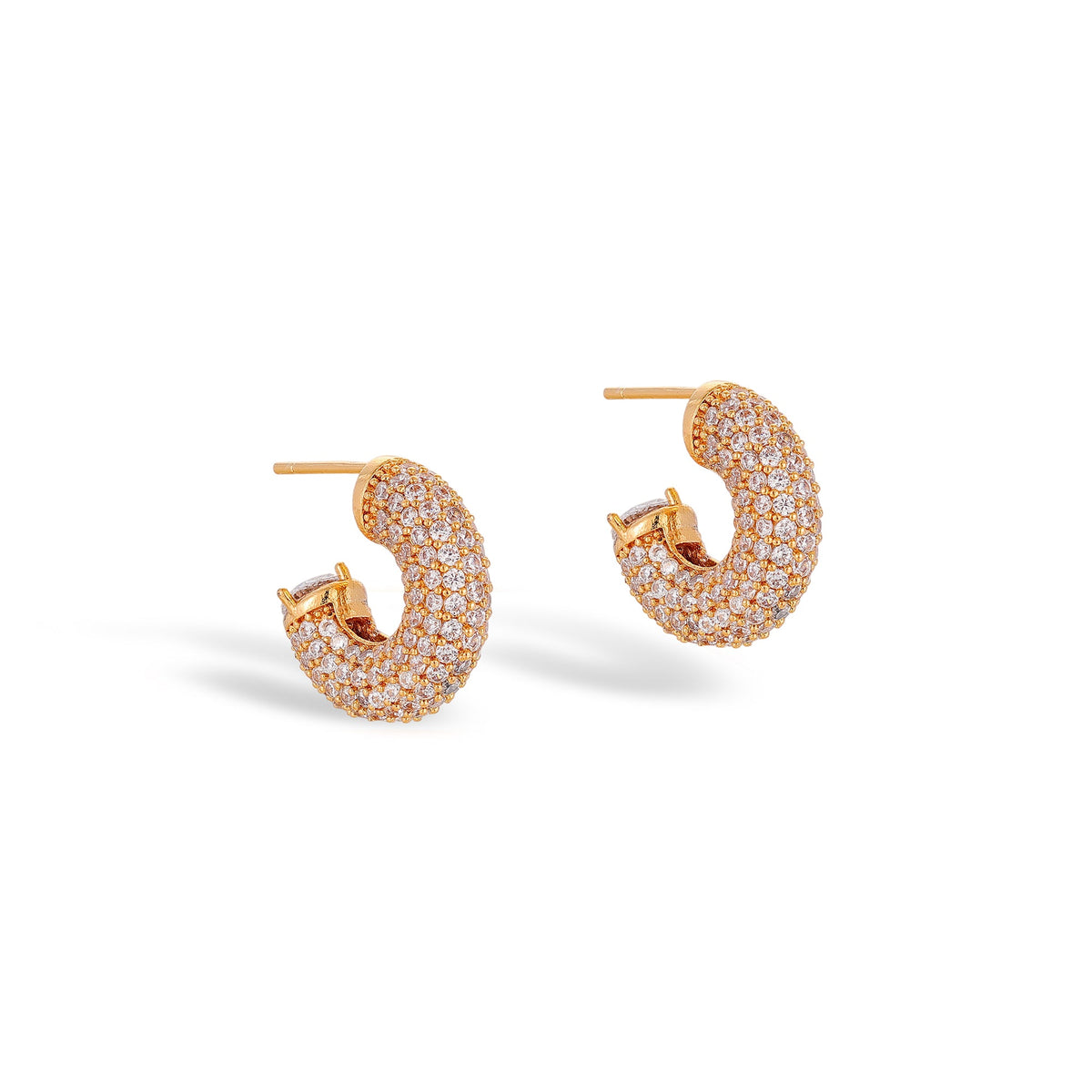 Olivia 14K Gold C Shape Earrings