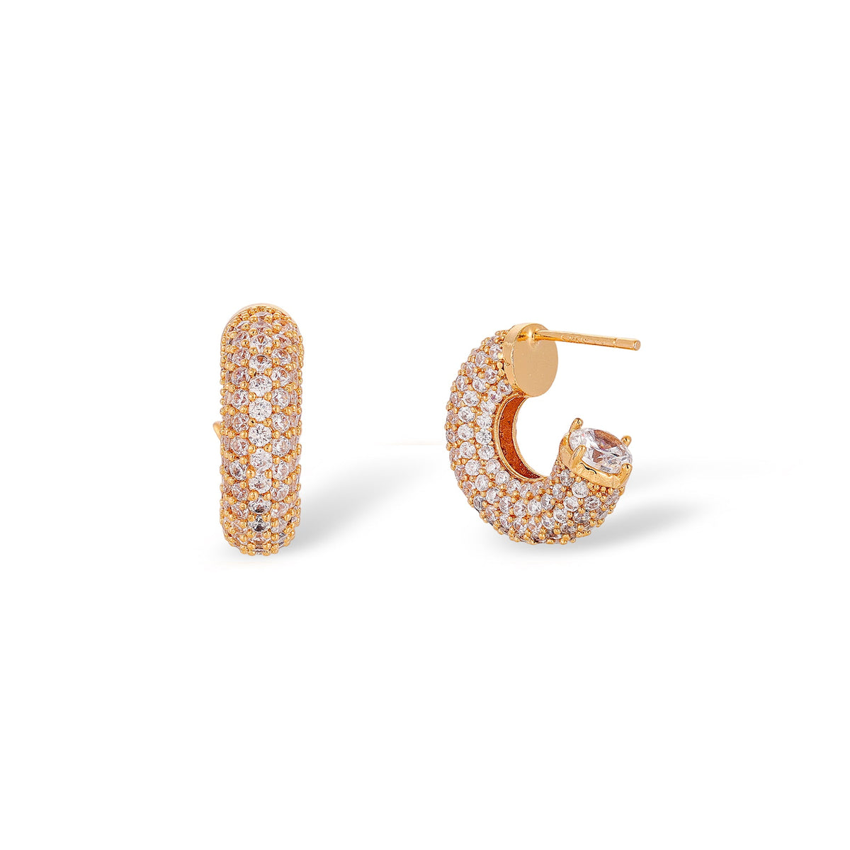 Olivia 14K Gold C Shape Earrings