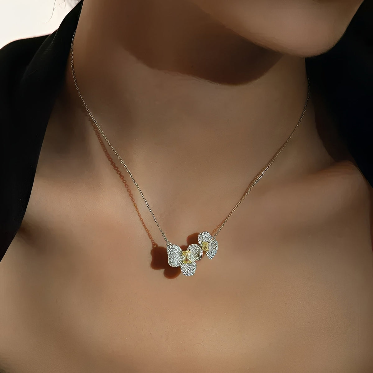 Orchidée Yellow Floral Necklace