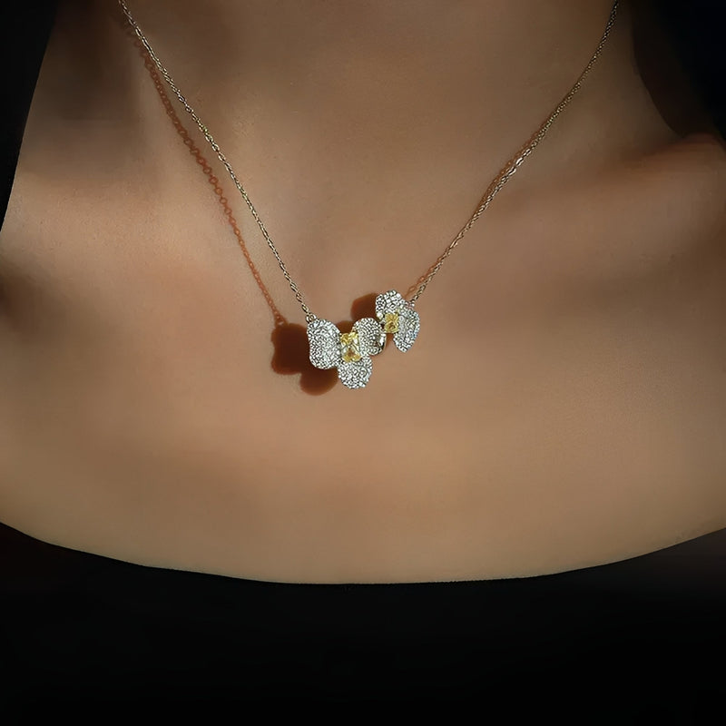 Orchidée Yellow Floral Necklace
