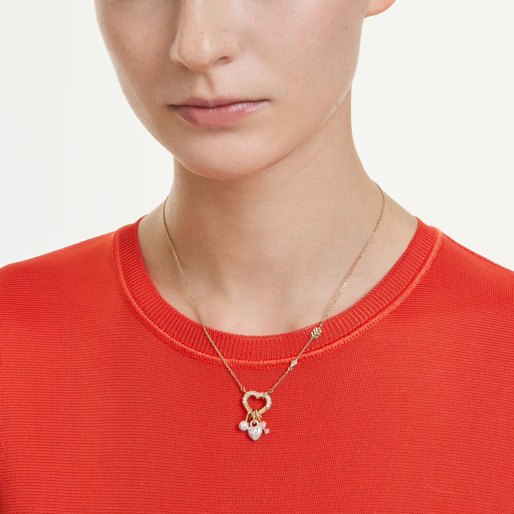 Ortrun 14K Gold Heart Pearl Necklace