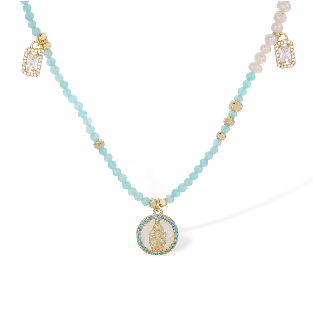 Ortwina Green Round Necklace