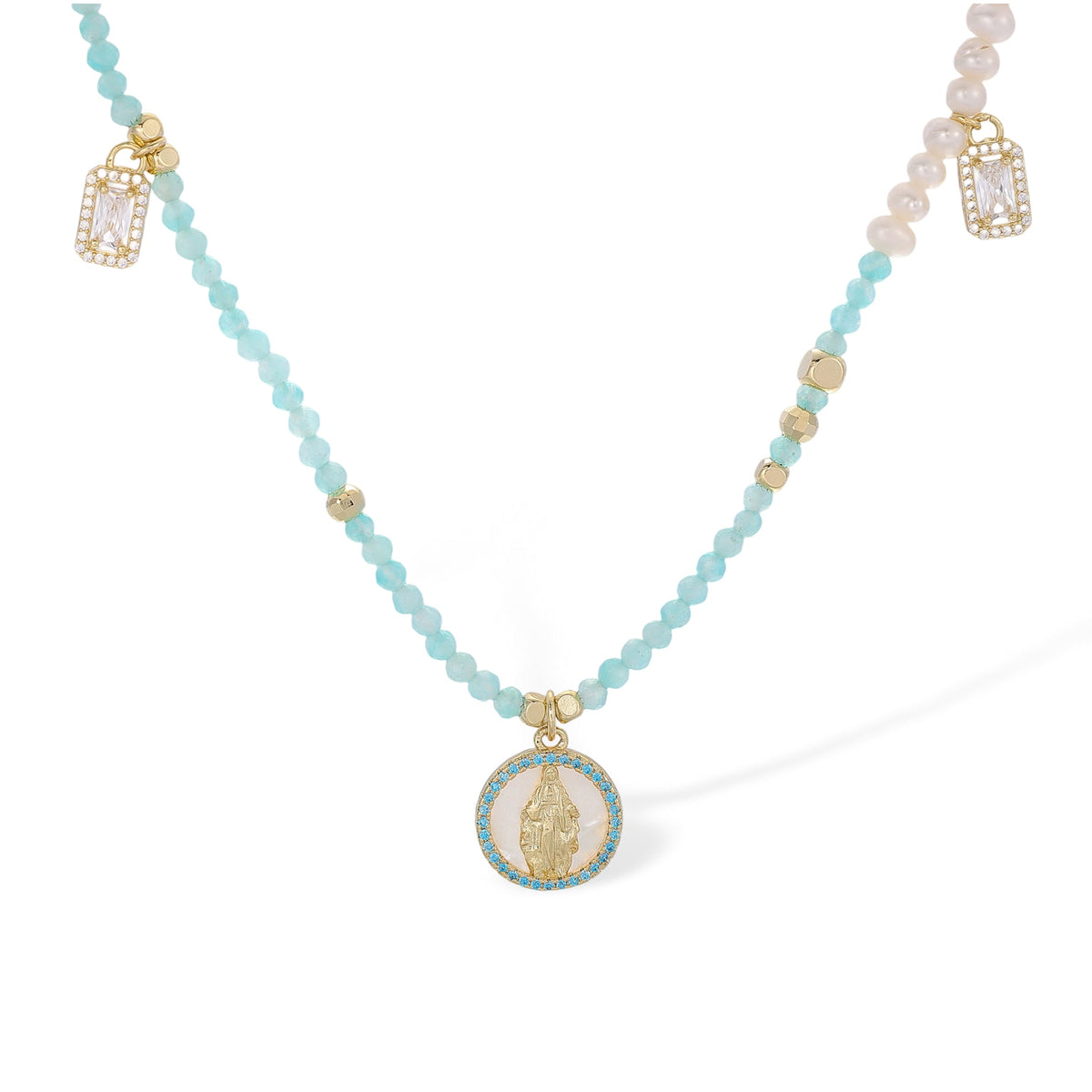 Ortwina Green Round Necklace