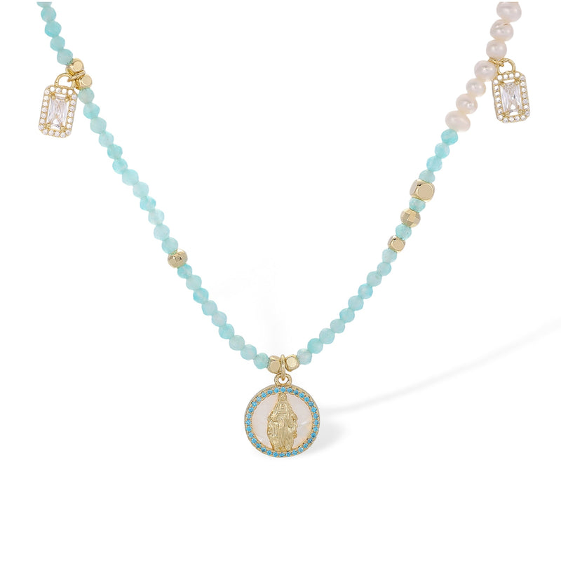Ortwina Green Round Necklace