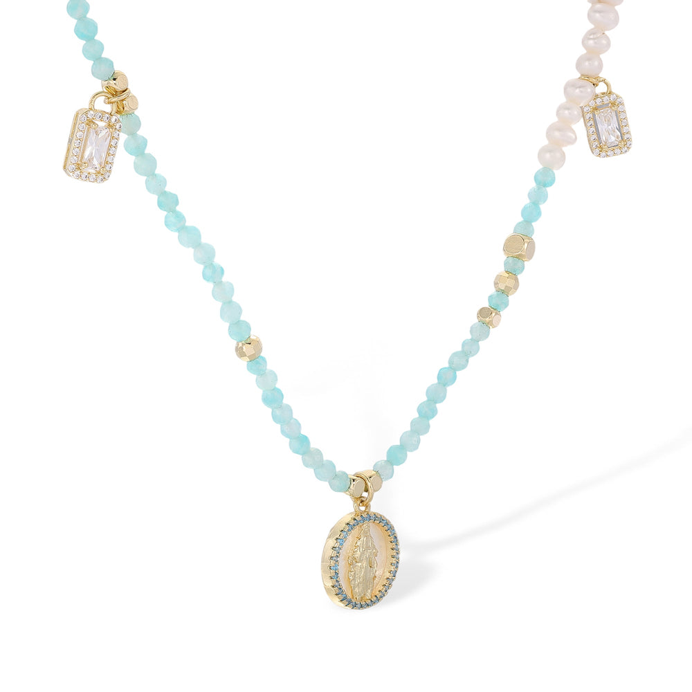 Ortwina Green Round Necklace