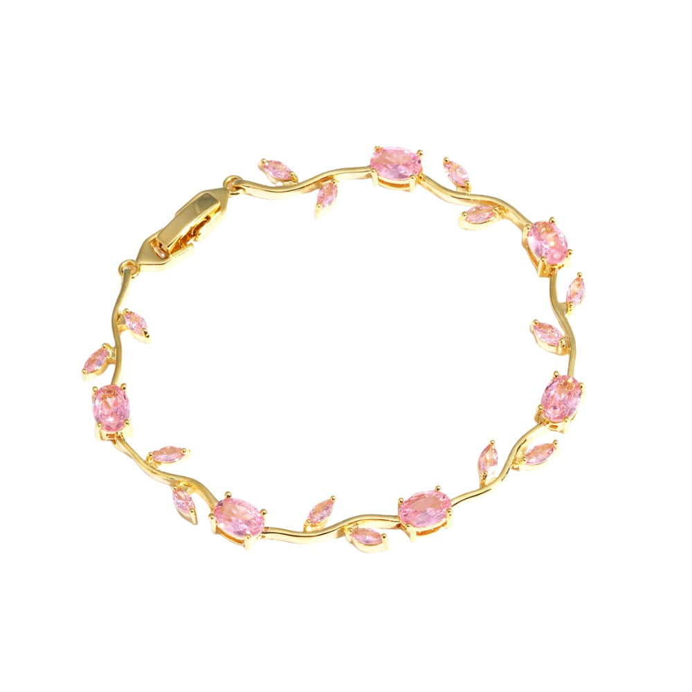 Ottilie Vine Pink Floral Bracelet