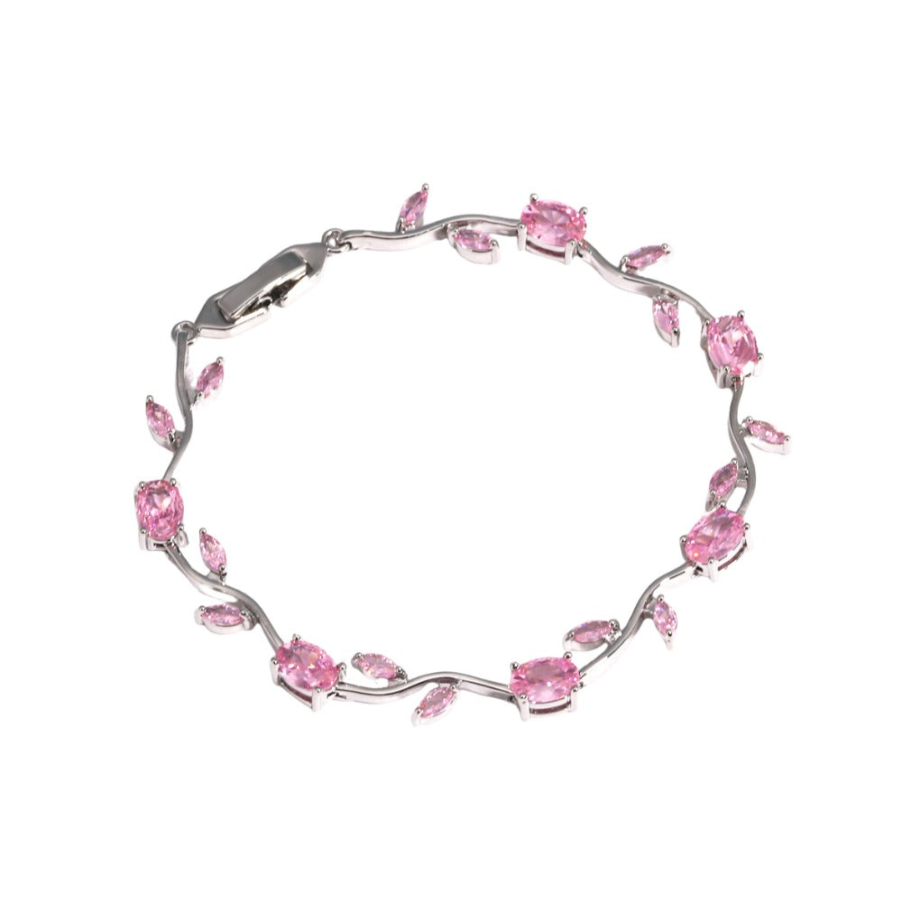 Ottilie Vine Pink Floral Bracelet