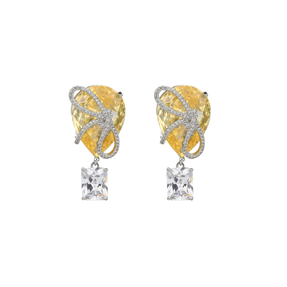 Ozanne Yellow Butterfly Teardrop Earrings