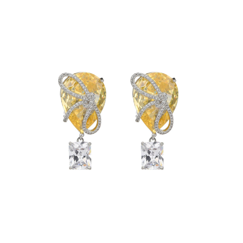 Ozanne Yellow Butterfly Teardrop Earrings
