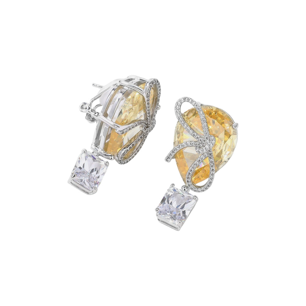 Ozanne Yellow Butterfly Teardrop Earrings
