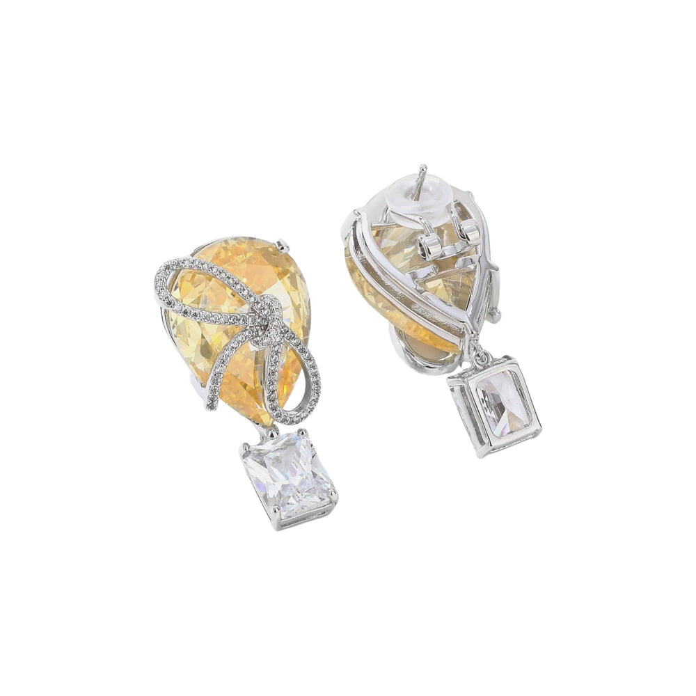 Ozanne Yellow Butterfly Teardrop Earrings