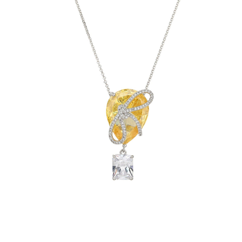 Ozanne Yellow Butterfly Teardrop Necklace