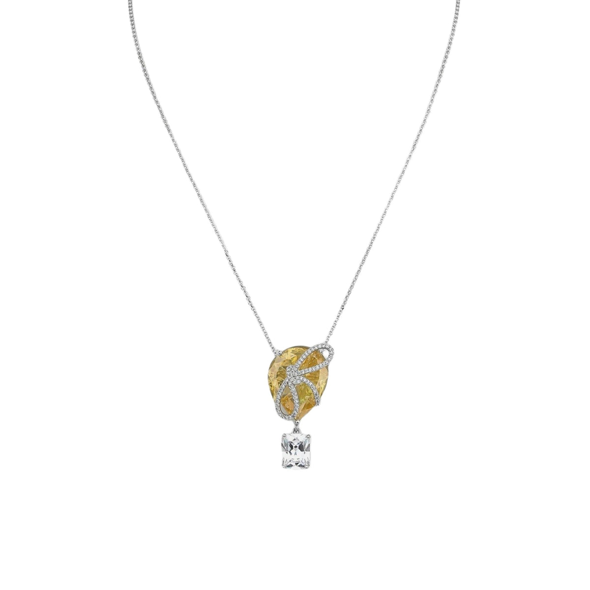 Ozanne Yellow Butterfly Teardrop Necklace