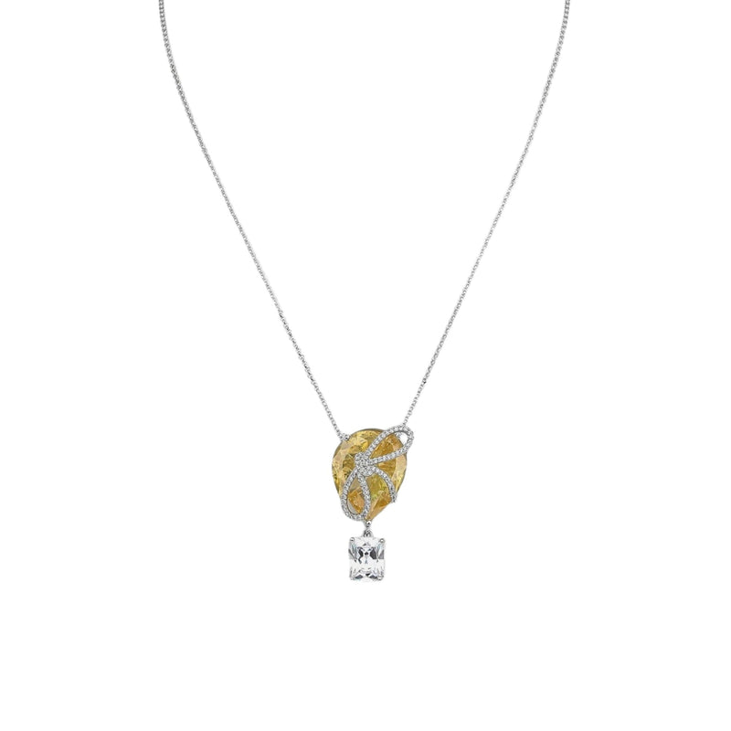 Ozanne Yellow Butterfly Teardrop Necklace