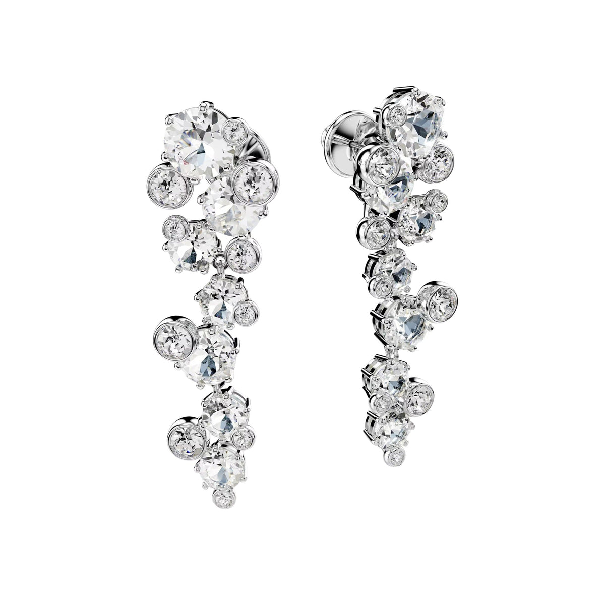 Pamela White Round Drop Earrings