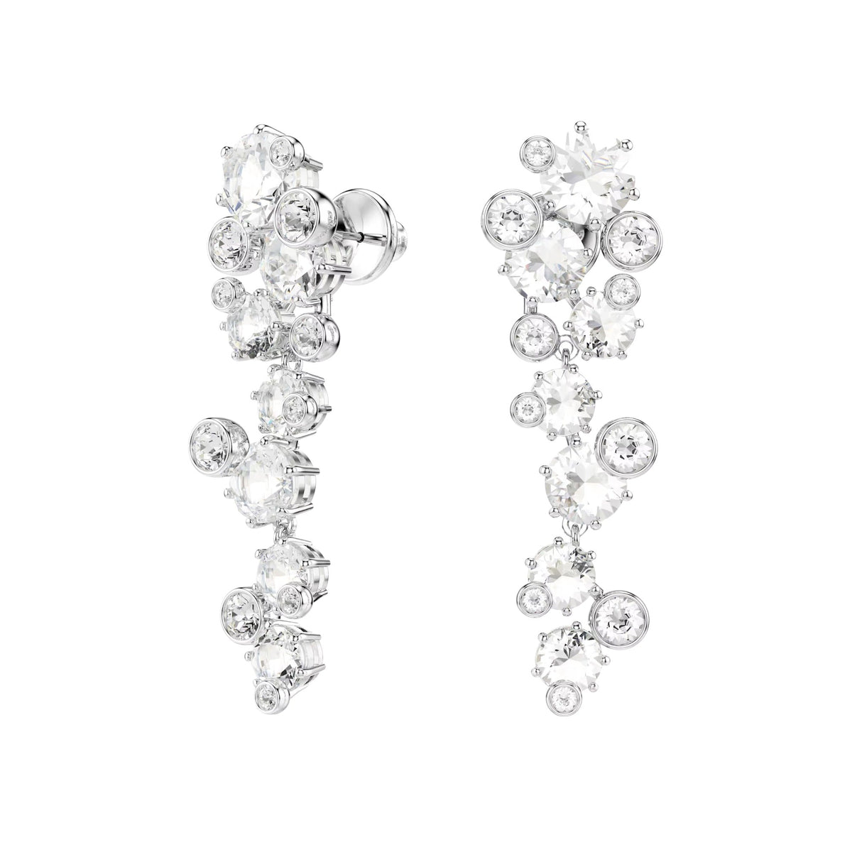 Pamela White Round Drop Earrings