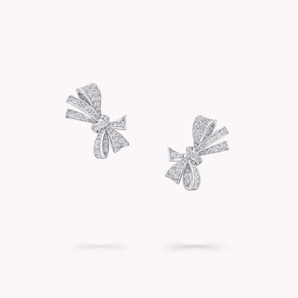 Parnassius White Butterfly Stud Earrings