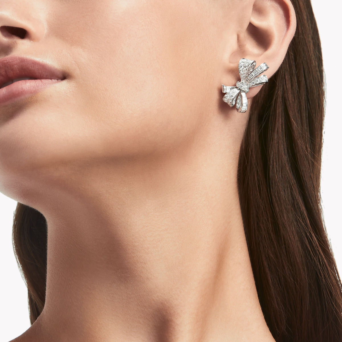 Parnassius White Butterfly Stud Earrings
