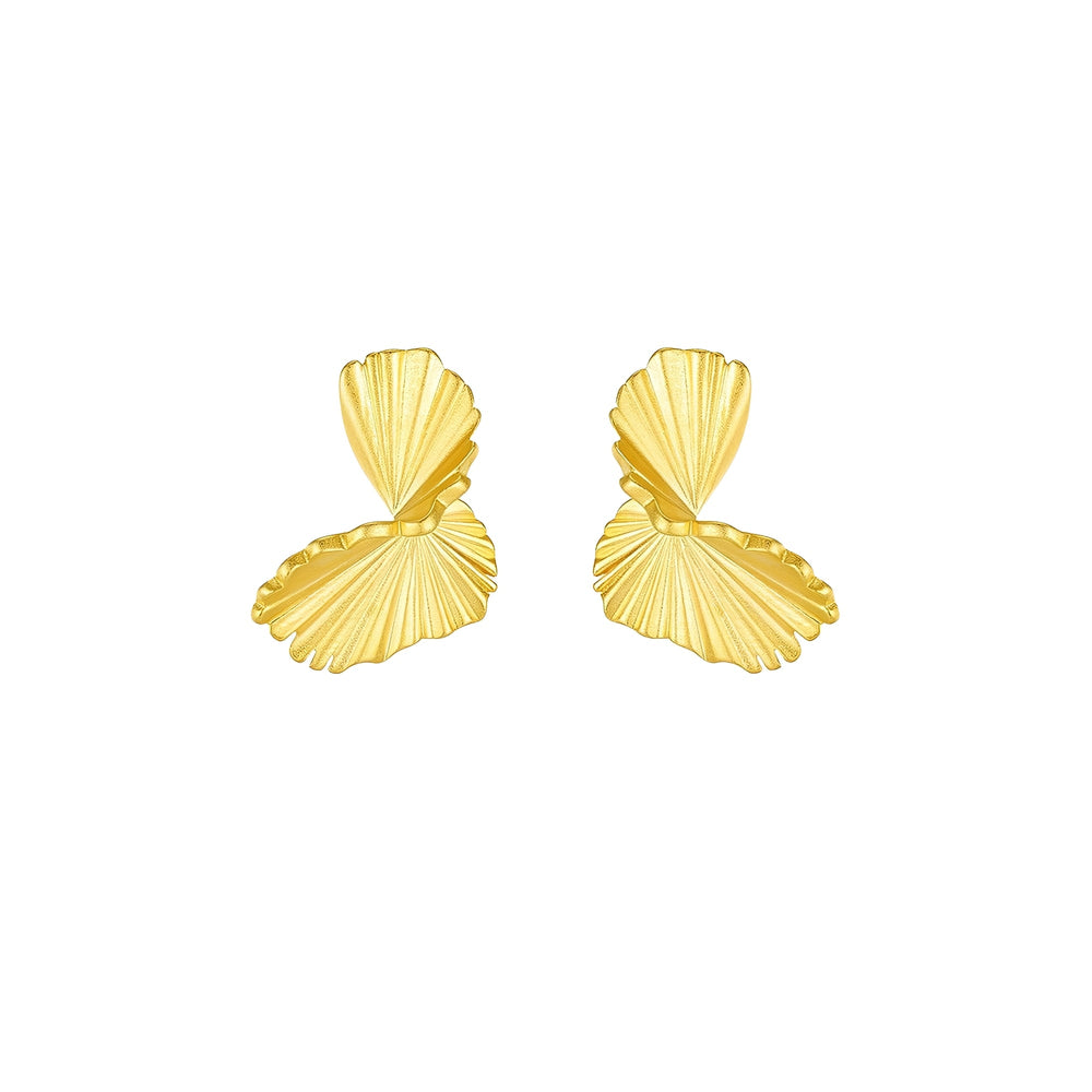 Paula 14K Gold Fan Stud Earrings