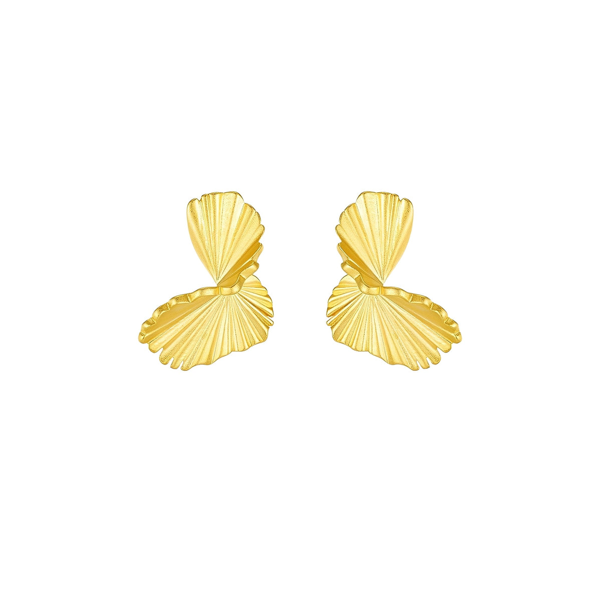 Paula 14K Gold Fan Stud Earrings