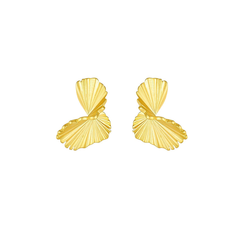 Paula 14K Gold Fan Stud Earrings