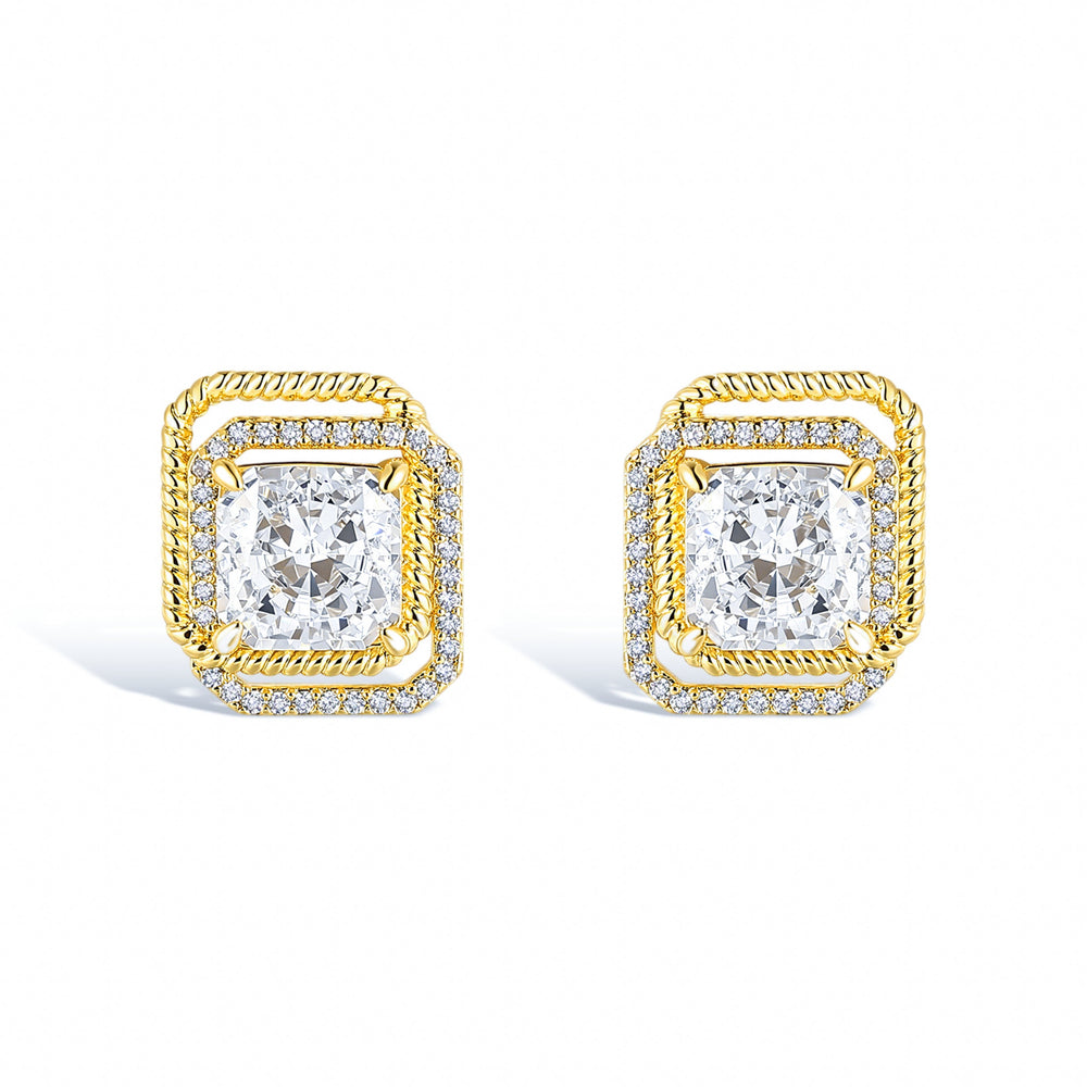 Paulette Pillow-Cut 14K Gold Stud Earrings
