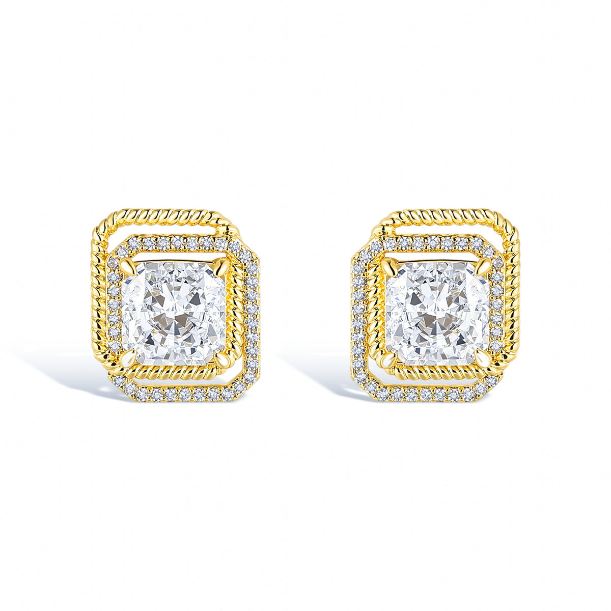 Paulette Pillow-Cut 14K Gold Stud Earrings