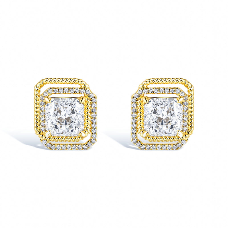 Paulette Pillow-Cut 14K Gold Stud Earrings