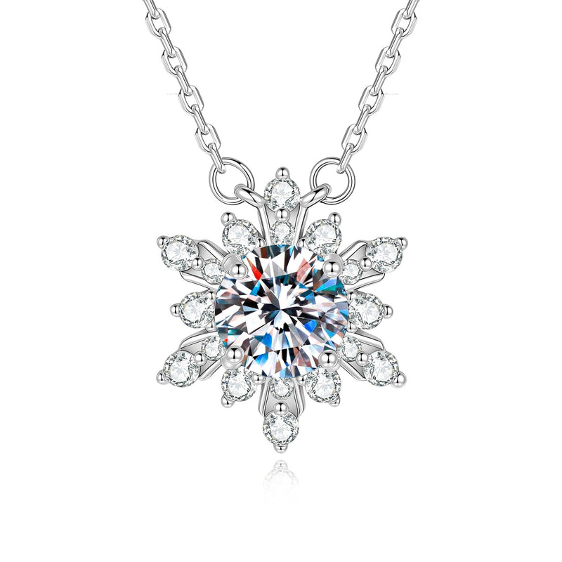Paulina White Snowflake Necklace