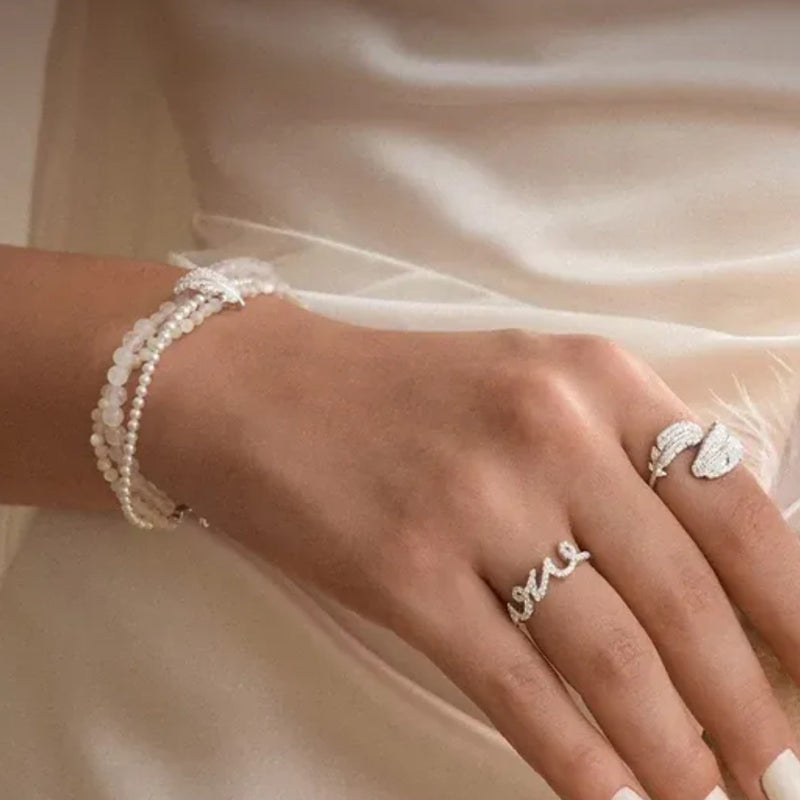 Perline White Wave Ring