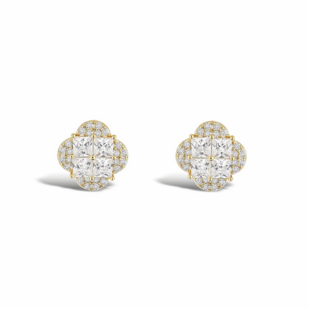 Petale 14K Gold Floral Stud Earrings