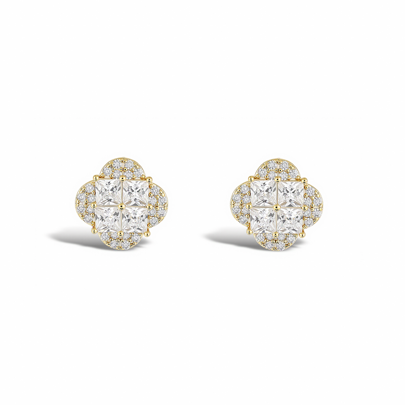 Petale 14K Gold Floral Stud Earrings