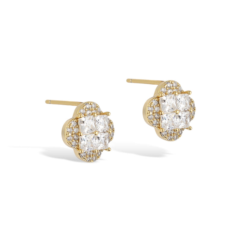 Petale 14K Gold Floral Stud Earrings