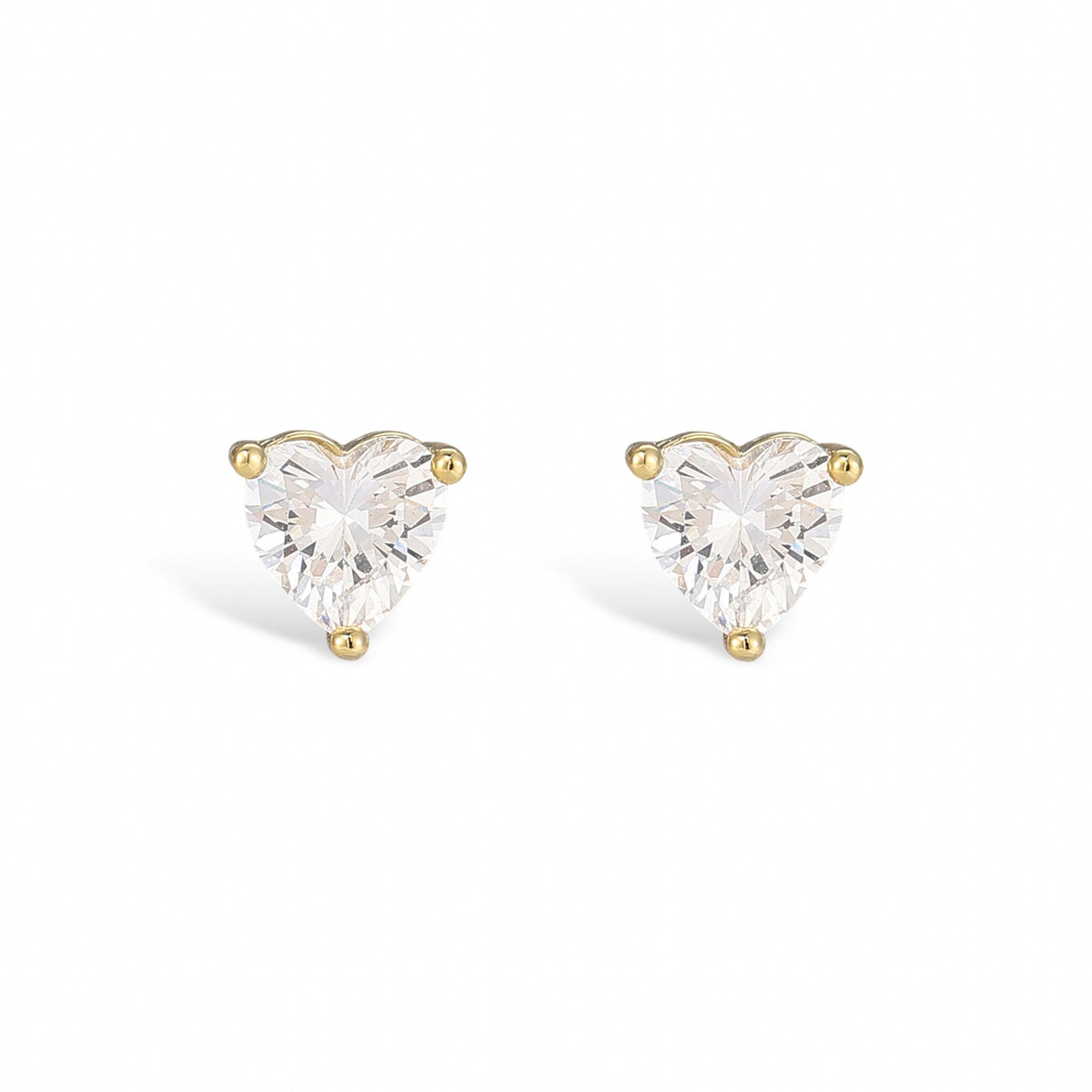 Pierrette 18K Gold Heart Stud Earrings