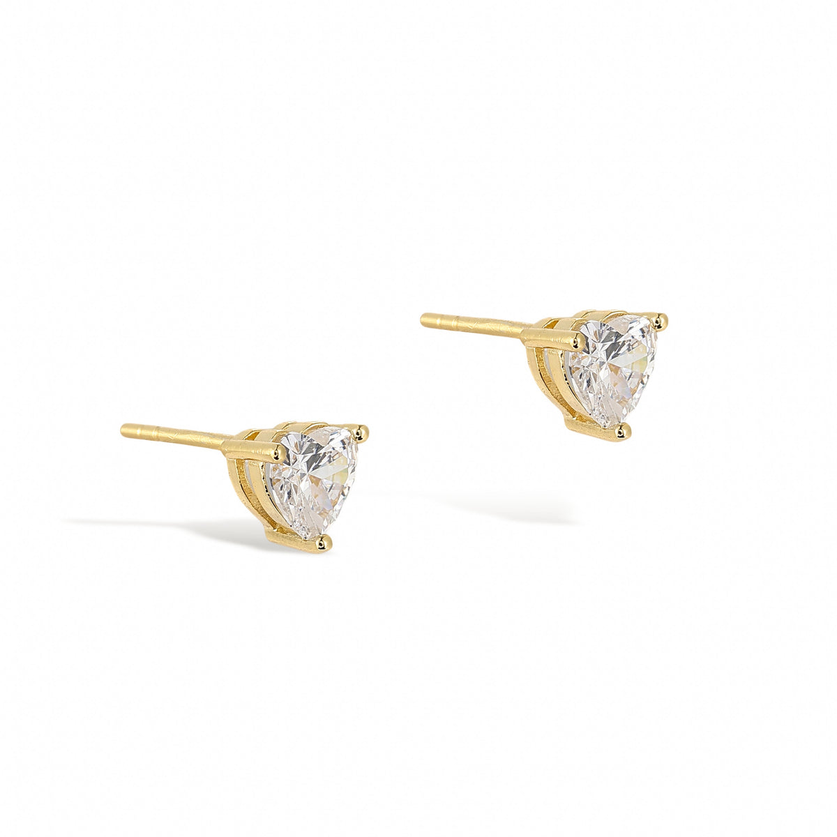 Pierrette 18K Gold Heart Stud Earrings