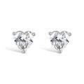 Pierrette White Heart Stud Earrings
