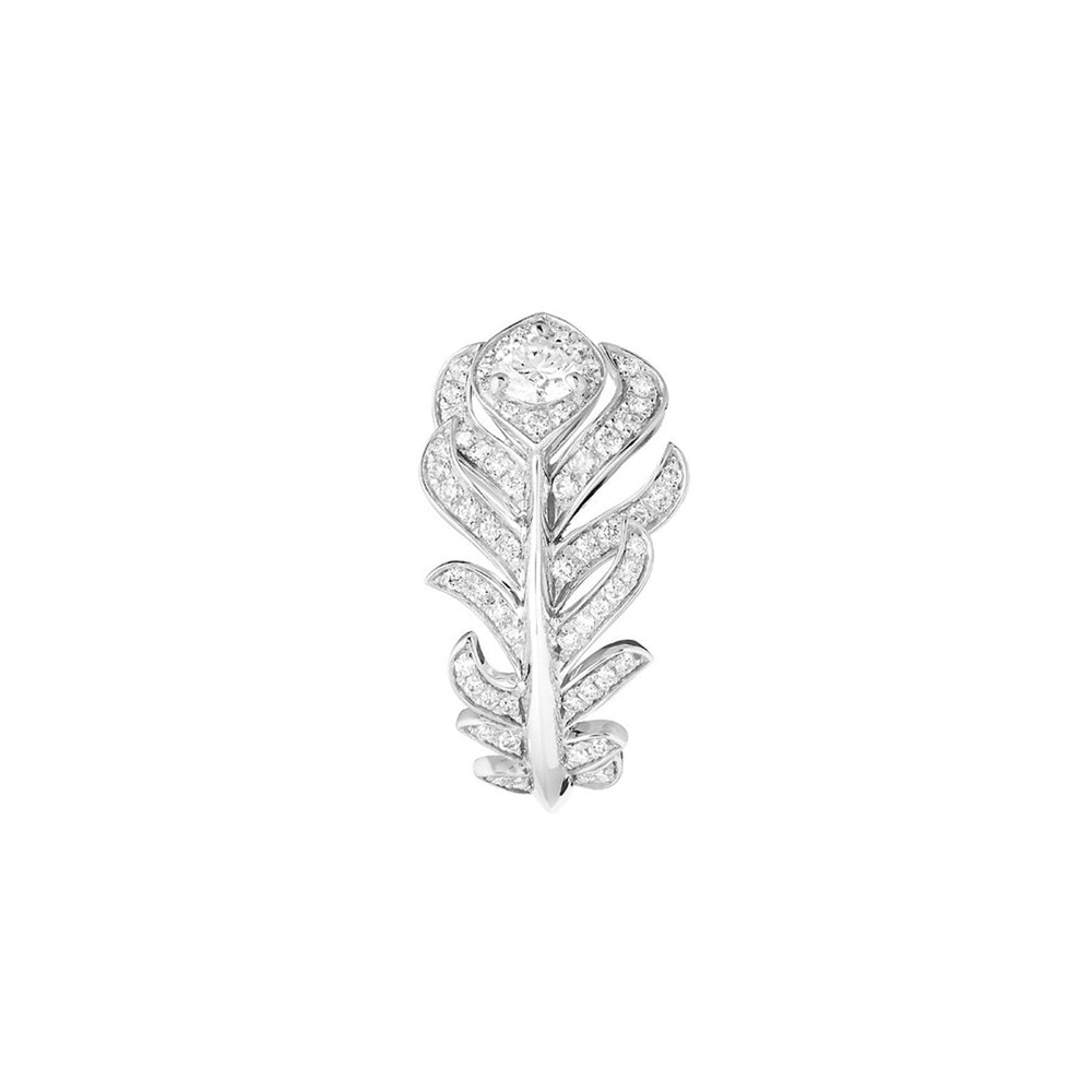 Plume White Open Ring