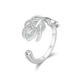 Plume White Open Ring
