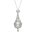 Mathilda White Accent Pearl Pendant Necklace