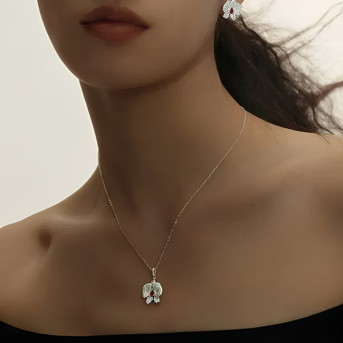 Pureté Red Butterfly Necklace