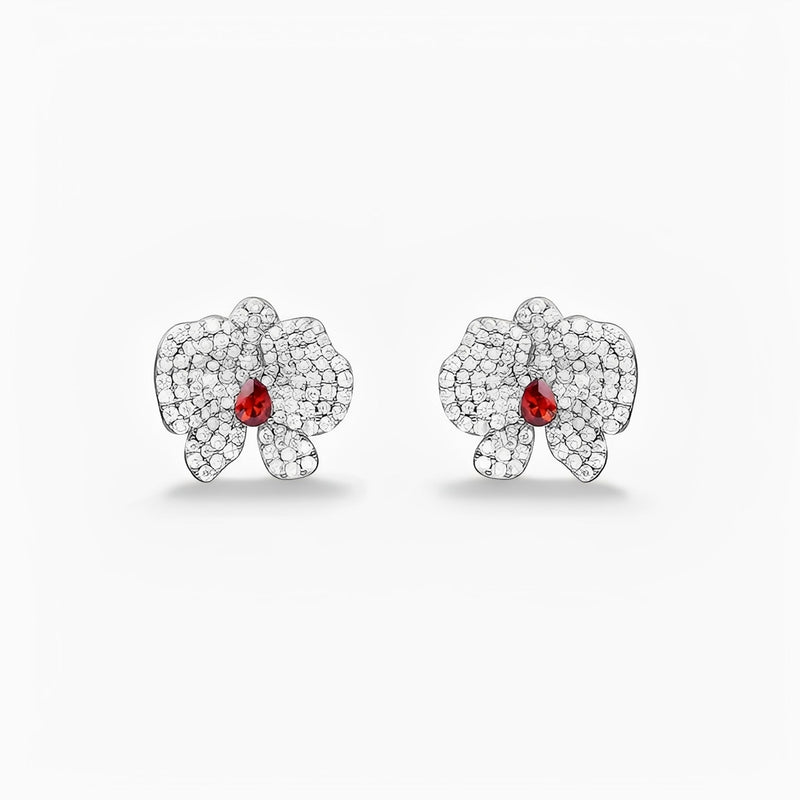 Pureté Red Butterfly Stud Earrings