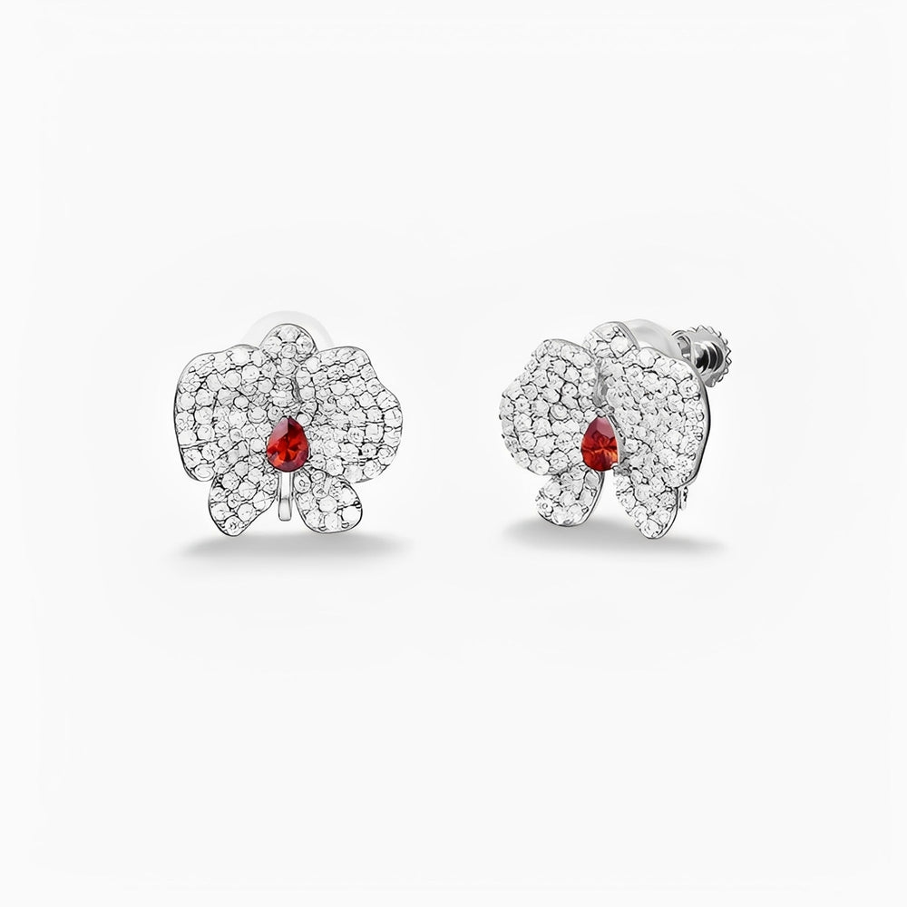 Pureté Red Butterfly Stud Earrings