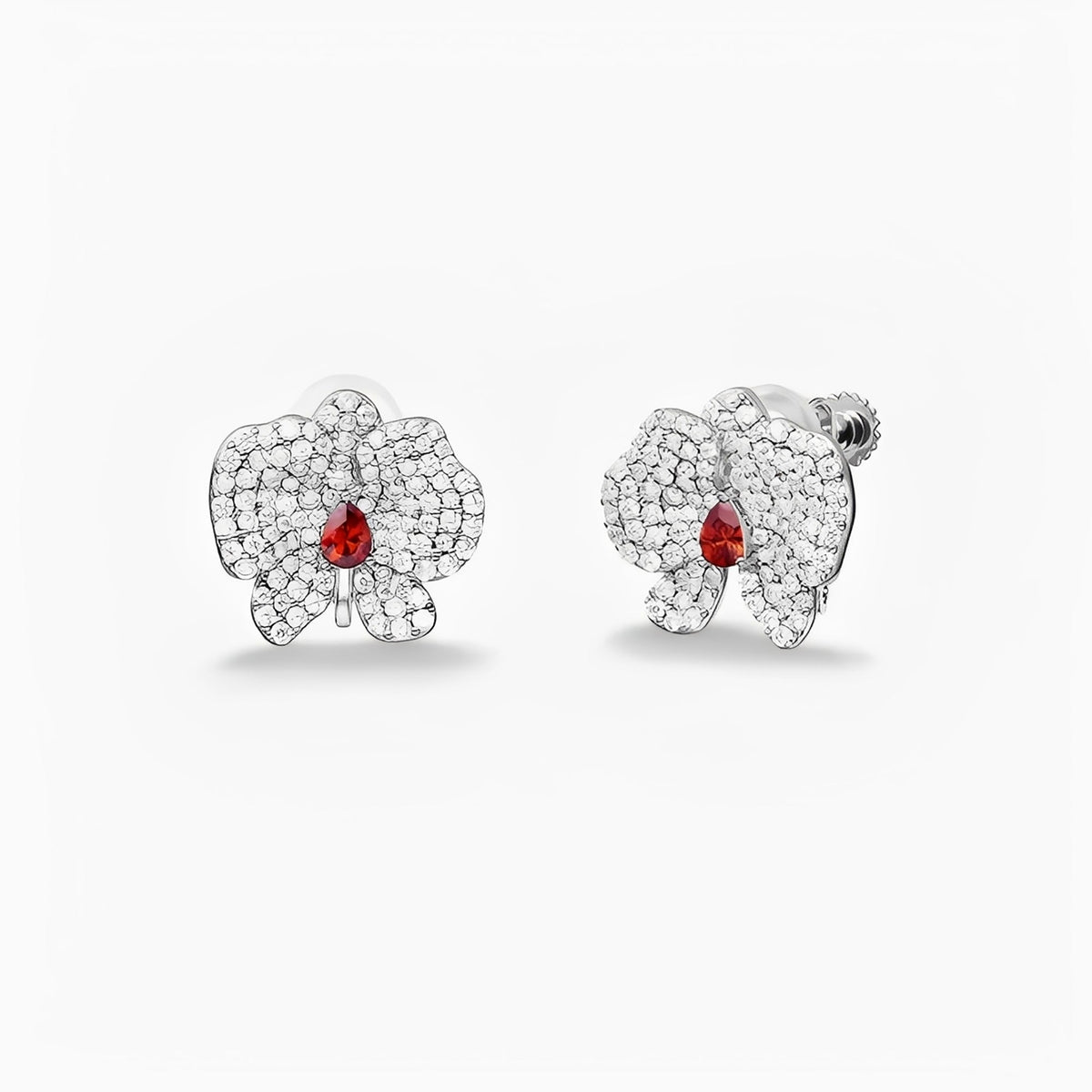 Pureté Red Butterfly Stud Earrings