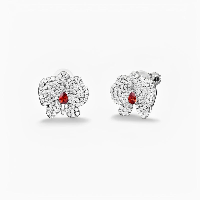 Pureté Red Butterfly Stud Earrings