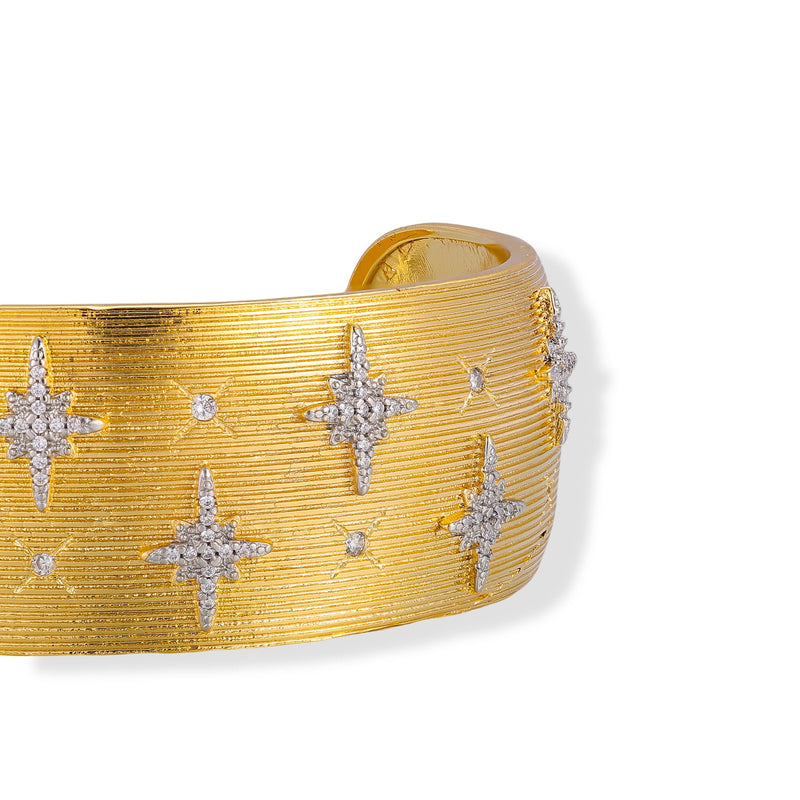 Radhild 14K Gold Star Open Bangle