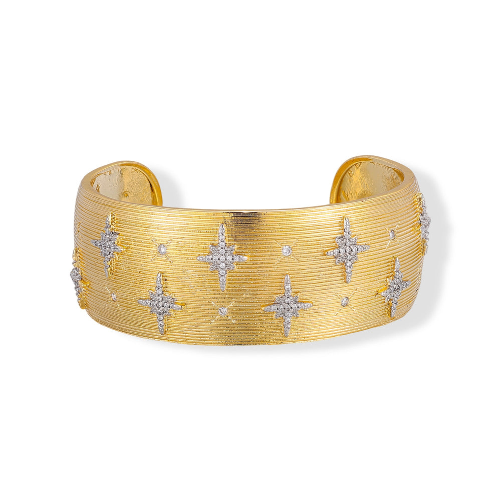 Radhild 14K Gold Star Open Bangle