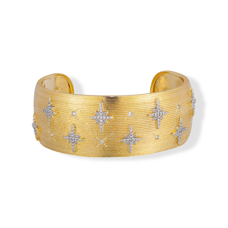 Radhild 14K Gold Star Open Bangle