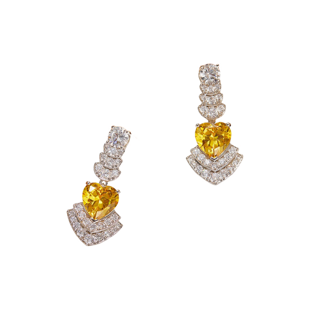 Radlind Yellow Heart Drop Earrings